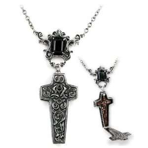  Infinity Cross Casket Necklace by Alchemy Gothic: Jewelry