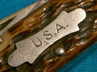 ANTIQUE WW2 CAMILLUS NEW YORK USA BONE SCOUT KNIFE KNIVES POCKET ARMY 