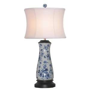   and White Slim Porcelain Vase Drum Shade Table Lamp: Home Improvement