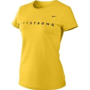  Nike LIVESTRONG Womens Logo Shirt Yellow Sports 