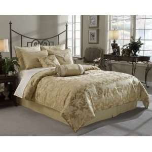  8pc Jenee Gold King Size Bed in a Bag Comforter Set: Home 