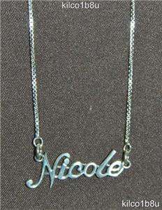 Sterling Silver Name Necklace   Name Plate   NICOLE  