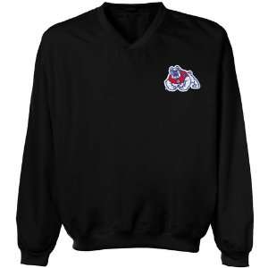 Fresno State Bulldogs Black Logo Applique Microfiber Windshirt