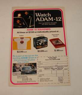 1973 ADAM 12 tv series merchandise ad ~ lunchbox,shirt+  