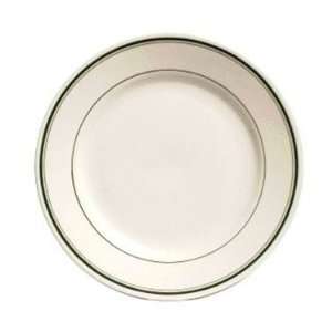  Tuxton Green Bay Green Banded White Plate   6 1/4 