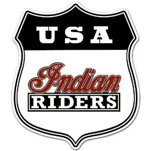 USA Indian Riders Motorcycle Biker Racing Car Bumper Sticker Decal 4.5 