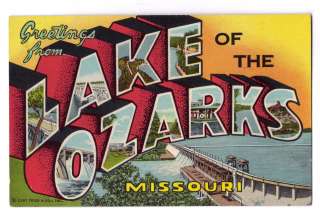   Letter postcard Greetings from Lake of the Ozarks Missouri  