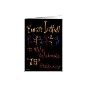  Dancing 15th Birthday Invitation Greeting Card Card: Toys 