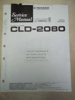 Pioneer Service/Repair Manual~CLD 2080 CD/CDV/LD Player~Original 