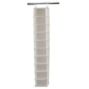   Hanging Shoe Storage Organizer with Plastic Shelves, Natural Canvas