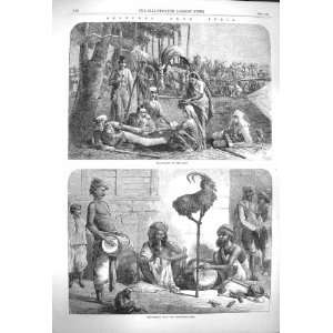  1864 India Milkwomen Camp Performing Goat Natives