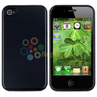 RUBBER TPU CASE+LCD PRIVACY FILTER FILM for iPhone 4 4S 4G 4GS G 