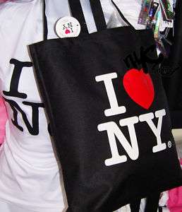 LOVE NY TOTE SHOULDER BAG BLACK GYM SHOPPING WOMENS  