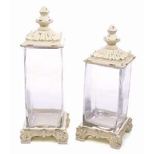 Square Glass Canisters, Set of 2 
