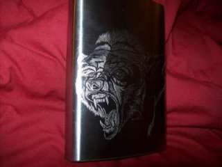 oz flask custom design grizzly bear in attack mode  