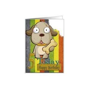  dog and bone 5th birthday Card Toys & Games