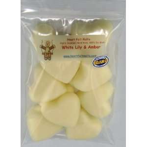 WHITE LILY and Amber   Mini Hearts   4 oz   Premium Quality, Handmade 