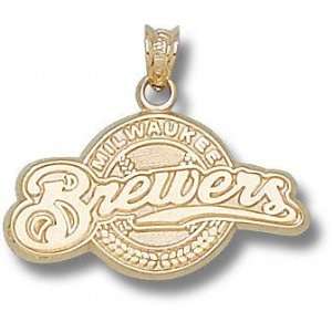   Brewers Solid 10K Gold Logo 9/16 Pendant