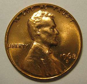 1968 S Lincoln Memorial Cent Penny BU Uncirculated RED  