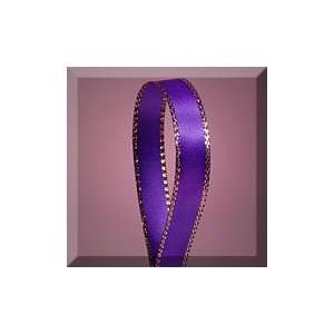   50 Yd Purple Gold Edge Satin Ribbon