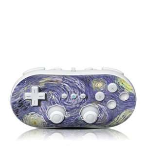 Van Gogh   Starry Night Design Skin Decal Sticker for the Wii Classic 