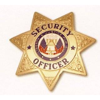   Seven (7) Point Star SECURITY OFFICER Badge GOLD with FULL COLOR Seal