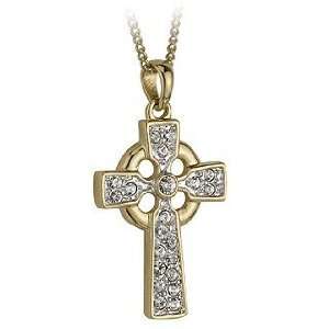  Gold Plated Crystal Cross   Made in Ireland Jewelry