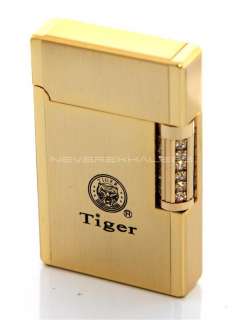 Tiger Butane Cigarette Flint Windproof Lighter 60240GLD  