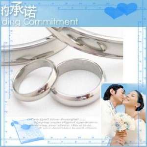   Wedding Band Polished Silvertone Couple Steel Rings (US Sz 5.5 & 8