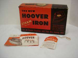 VINTAGE 1952 HOOVER STEAM IRON BOX & INSTRUCTIONS ONLY  