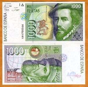 Spain, 1000 (1,000), 1992, P 163, UNC  Pre Euro  