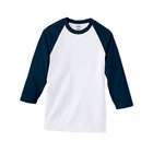 Anvil 5.4 oz. 3 4 Sleeve Raglan Baseball T Shirt   WHITE NAVY   2XL