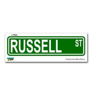  Russell Street Road Sign   8.25 X 2.0 Size   Name Window 
