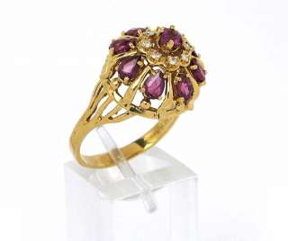 FRANKLIN MINT ADORABLE 18K GOLD DIAMOND & RUBY RING  