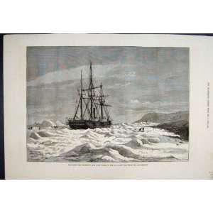  1876 North Pole Capebeechey Expedition Albert Old Print 