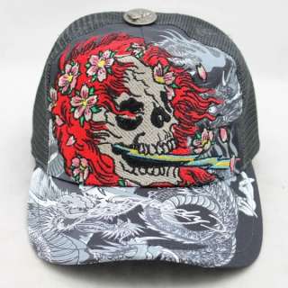   Auth Brand New Ed Hardy Beautiful Ghost Special Unisex Trucker Hat Cap