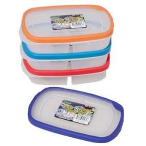  Rectangular Two Section Plastic Food Container Case Pack 