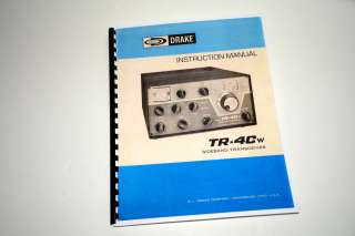 Drake TR 4CW HF Transceiver Manual   Comb Bound  