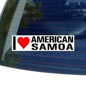  I Love Heart AMERICAN SAMOA   Window Bumper Sticker 