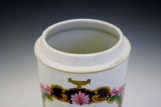 LATE 19C FRENCH PORCELAIN APOTHECARY DRUG JAR W/ LID BALS: TOLUTAA 