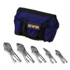 Irwin 5 Piece Locking Pliers Set in a Canvas Tool Tote Bag