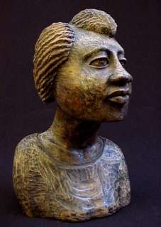 CARVED WEST AFRICAN BUST   COTE D IVOIRE  
