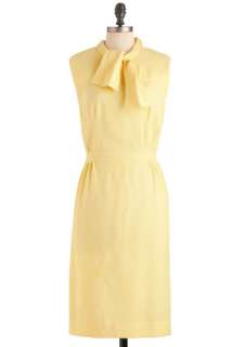 Vintage Time to Sunshine Dress   Yellow, Solid, Work, 60s, Sheath 