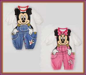   Mickey/Minnie Cotton One Pieces Outfit Bodysuit Jumpsuit 9 24M  