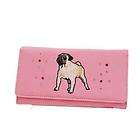 Pug Dog Embroider Picture check book Wallet