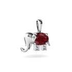 jewels for me oval cut 14k white gold ruby elephant