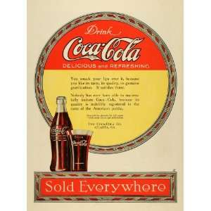  1919 Ad Coca Cola Glass Bottle Carbonated Caffeinated Soda 