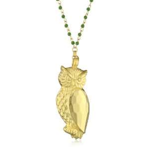  David Aubrey Indigo Long Owl Pendant Necklace: Jewelry