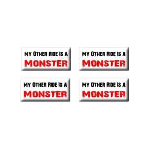   Ride Vehicle Car Is A Monster   3D Domed Set of 4 Stickers: Automotive