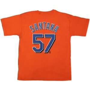   New York Mets Orange Santana Jersey Style T shirt: Sports & Outdoors